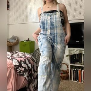 Blue and yellow checkered overalls!!